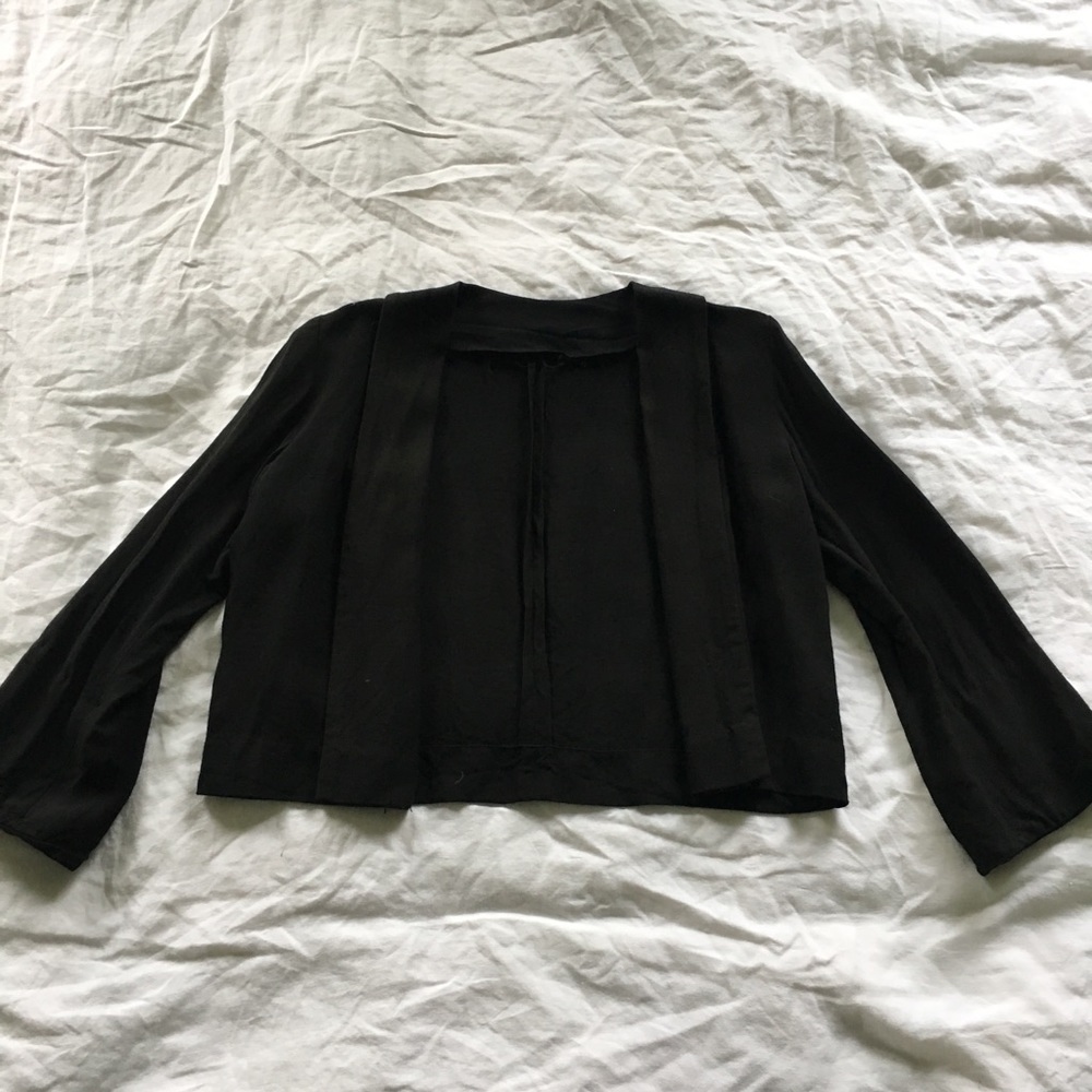 vintage linen cropped blazer